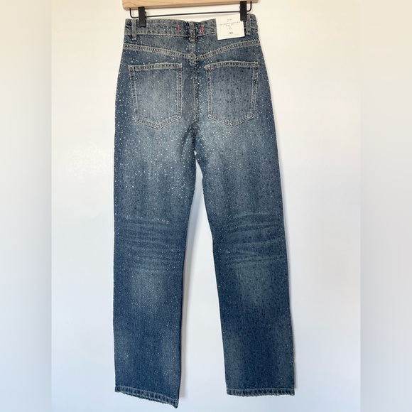 ZARA SS24 STRAIGHT CUT MID RISE RHINESTONE JEANS ZW COLLECTION 4877/047 018/273 - Picture 3 of 16